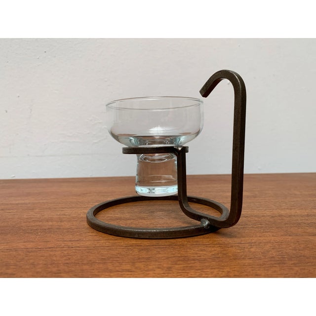 Metal Danish Metal and Glass Candleholder, 1960s For Sale - Image 7 of 11