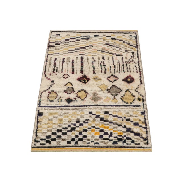 Contemporary Rug & Kilim’s Moroccan Style Scatter Rug With Colorful Geometric Patterns For Sale - Image 3 of 7
