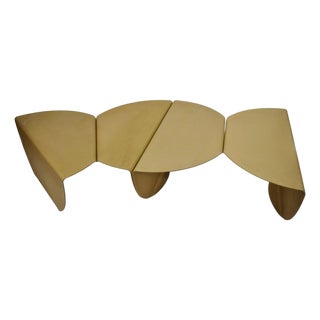 Vintage Biomorphic Torch Cut Steel Metal "Fortune Cookie" 2 Part Coffee Table For Sale