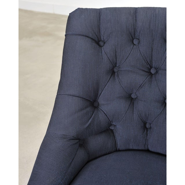 Ralph Lauren Regency Style Tufted Navy Blue Mayfield Chair For Sale - Image 9 of 18