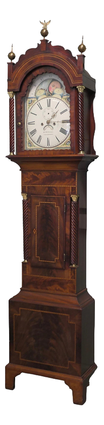 Tall Mahogany Long Case Clock by D. Williams of Crickhowell, 1800s
