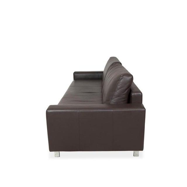 Brown Leather Vida Three-Seater Sofa from Rolf Benz For Sale - Image 10 of 11