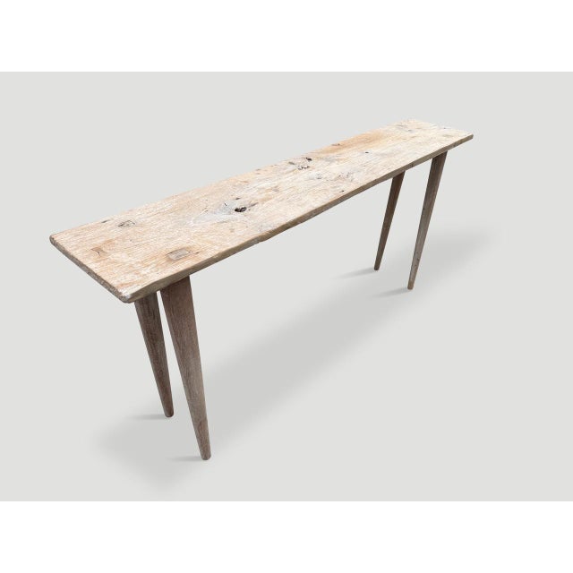 Andrianna Shamaris St. Barts Teak Wood Console Table For Sale - Image 16 of 18