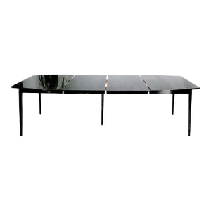 Rare Ebonized Cerused Walnut Mid-Century Modern Dining Table w/ Two Extensions
