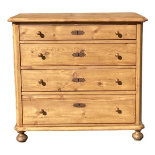 1900-1909 Pine Chest of Four Drawers, Denmark For Sale
