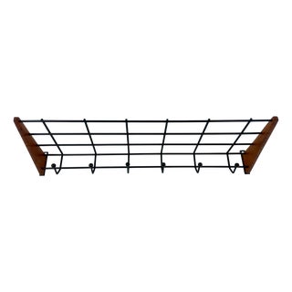 Mid-Century Modern String Teak Coat and Hat Rack, 1960s For Sale