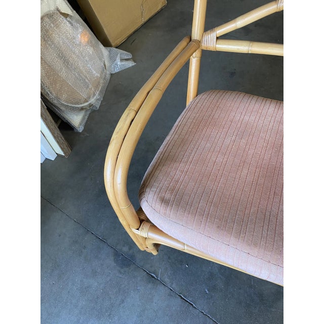 Rattan 2-Strand X-Back Lounge Chair With Streamline Speed Arms For Sale - Image 12 of 13