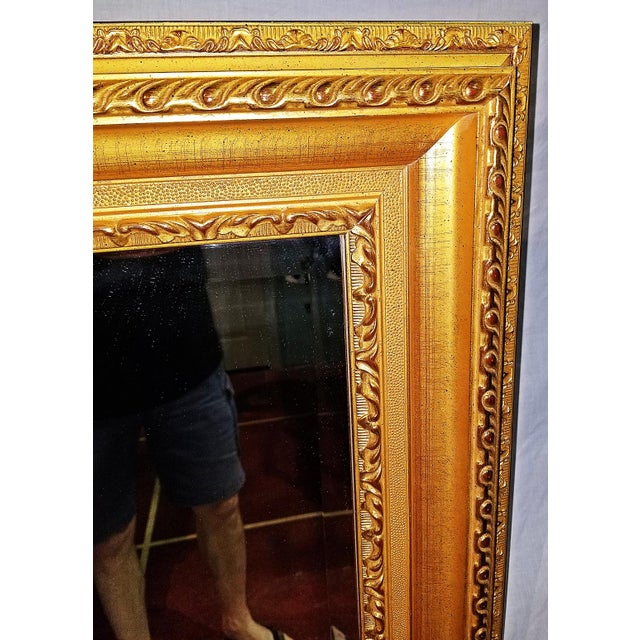1980s Large Square Gilt Beveled Mirror For Sale - Image 4 of 6