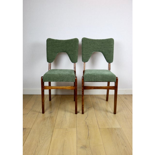 Vintage Olive Chairs by Rajmund Hałas, 1970s, Set of 2 For Sale - Image 14 of 14
