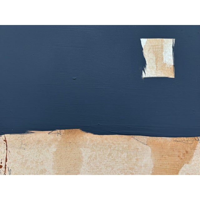 “Rodeo” Black Abstract Art in 1860's Antique Frame, Transitional Living Room Art by JTS For Sale In Minneapolis - Image 6 of 10