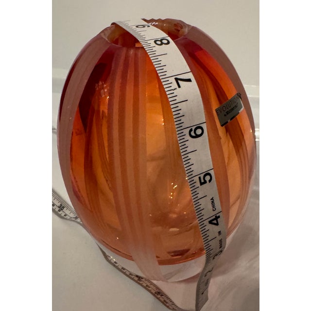 Amber Waterford “Revolution” Amber Art Glass Vase – Modern Sculptural Design For Sale - Image 8 of 9