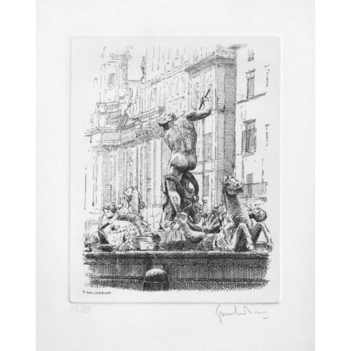 Etching on paper. Hand signed and numbered. Edition of 99 prints. Excellent condition. This piece is attributed to the...