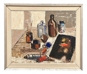 Eric Lundberg, The Work Table Atelier, 1960s, Oil on Canvas