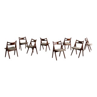 CH29 Sawbuck Dining Chairs by Hans J. Wegner for Carl Hansen & Son, 1952, Set of 8 For Sale