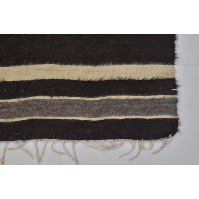 Black Vintage Anatolian Angora Wool Rug For Sale - Image 9 of 10