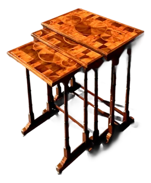 Vintage Boho Marquetry Nesting Tables - Set of 3