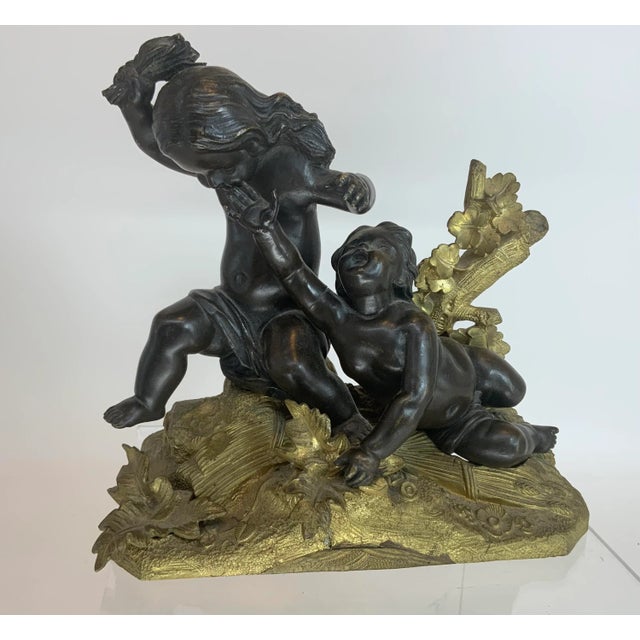 Antique French Bronze Sculpture of Playing Infants For Sale - Image 13 of 13