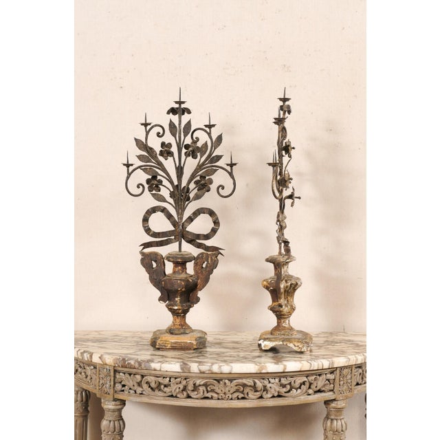 Metal 19th Century Italian Neoclassical Urn Candelabras - a Pair For Sale - Image 7 of 10