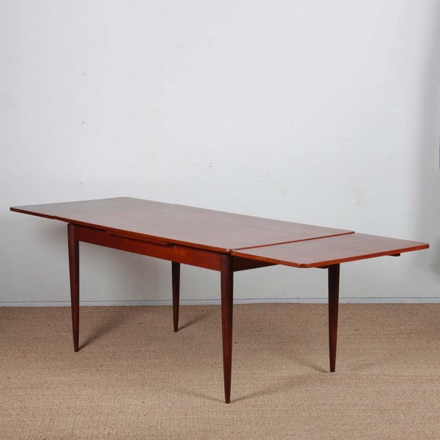 Rectangular Extendable Teak Dining Table, 1970s For Sale - Image 9 of 9