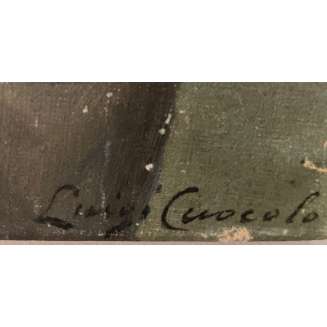 Italian Mid-Century 1940s Signed Oil Portrait of a Mother and Child For Sale - Image 4 of 5