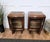 Wood Italian Art Deco Style Bedside Tables in Burl Walnut, 1940s, Set of 2 For Sale - Image 7 of 12