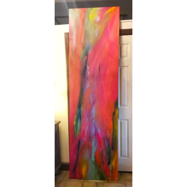 Wood "V&S Jazz" Contemporary Original Abstract Expressionist Acrylic Painting by Patricia Moore For Sale - Image 7 of 7