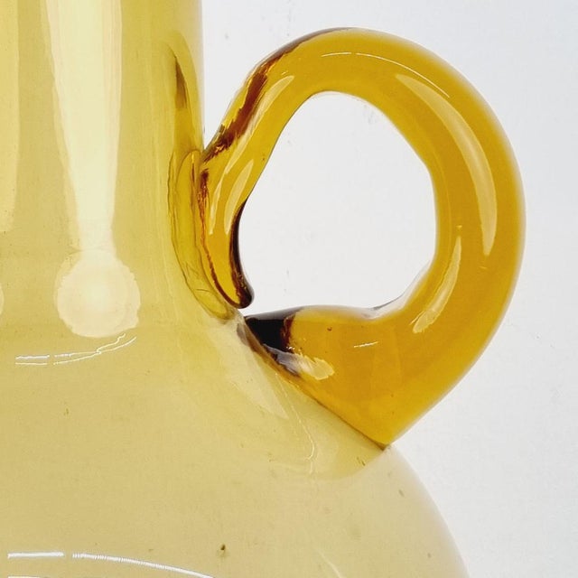 Amber Handcrafted Glass Vase, 1970s For Sale - Image 12 of 16