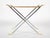 Mid-Century Modern Pair Maison Jansen Style Polished Steel and Brass X-Stools With Leather Seats For Sale - Image 3 of 7