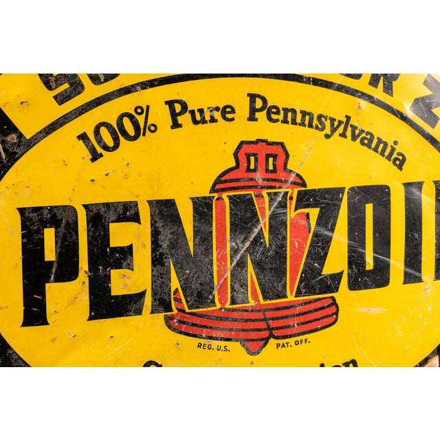 1940s Vintage Pennzoil Flange Sign For Sale - Image 5 of 9