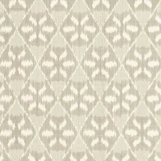 Sample- Schumacher Darjeeling Cotton Ikat Fabric in Stone For Sale