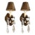1960s French Regency Style Bronze Wall Sconces With Crystal Drops and Shades, a Pair For Sale