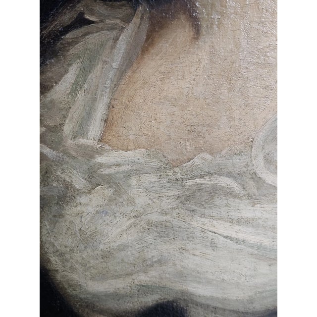 18th/19th Century Portrait Oil on Canvas Painting of a Woman in Gilt Gold Frame For Sale - Image 11 of 17