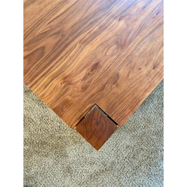 Contemporary Minimalist Parsons Organic Modern De La Espada Danish Oiled Walnut Coffee Table For Sale - Image 3 of 12