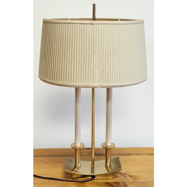 Metal Vintage Stiffel Modern Bouillotte Style Brass Table Lamp For Sale - Image 7 of 10