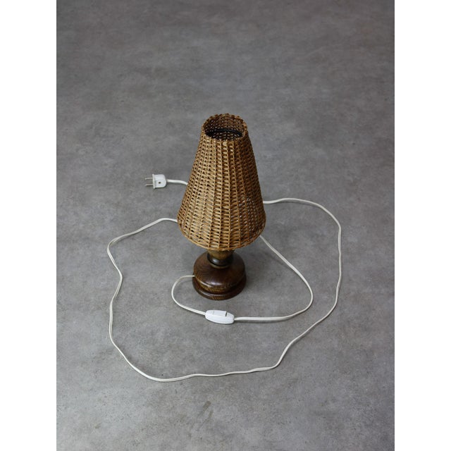 Vintage Italian Wicker Table Lamp For Sale - Image 11 of 12