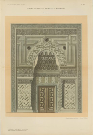 Alexandre Marcel Raymond, Karatay Madrasa Portal, 1924, Lithograph