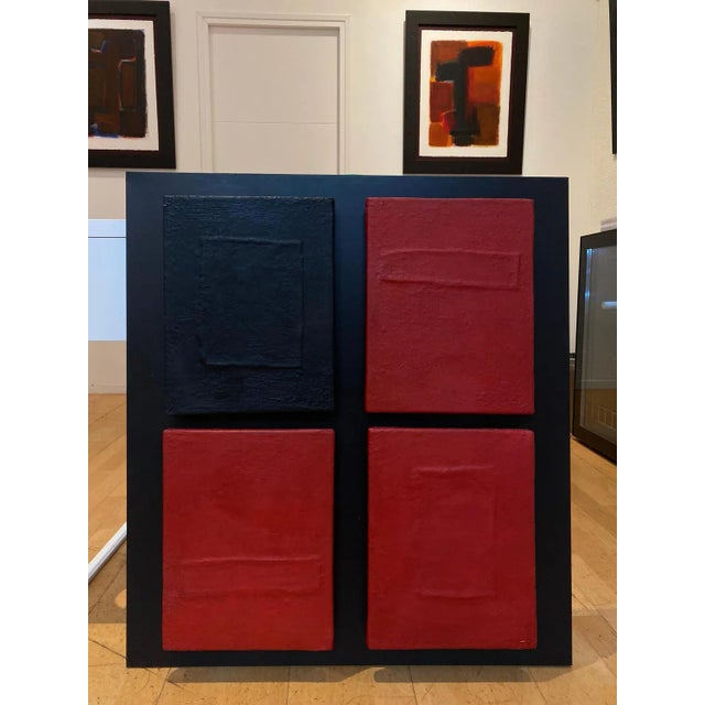 Gilbert Pauli, Red and Black Composition, Mixed Media, 2007 For Sale - Image 6 of 9