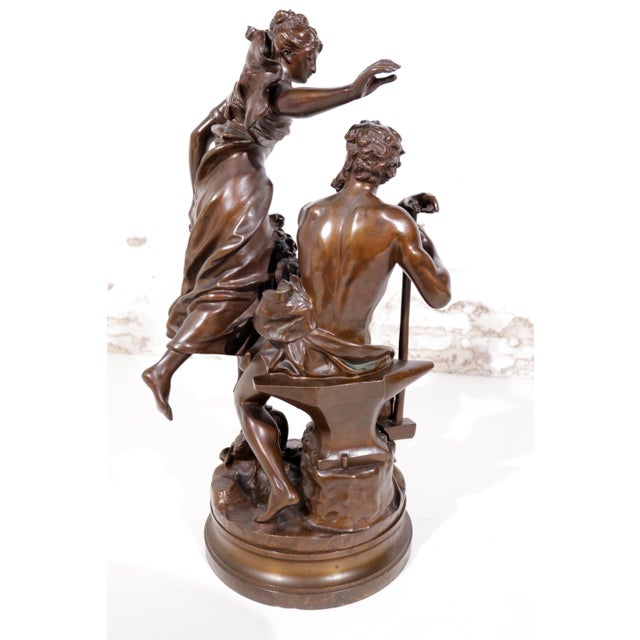 Adrien-Etienne Gaudez, Fortune Rewards Work, 1885, Bronze For Sale - Image 9 of 18