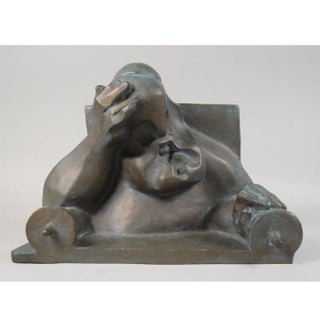 Ted Egri, Ted Egri Taos Modernist Judaica Cubist Bronze Sculpture Rabbi & Torah WPA Artist For Sale
