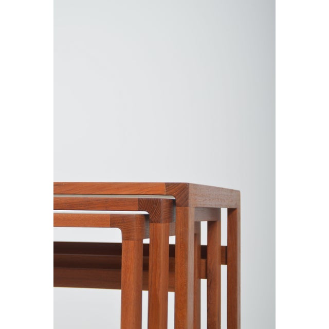 Brown Danish Nesting Tables in Teak from Vildbjerg Møbelfabrik, 1960s, Set of 3 For Sale - Image 8 of 11