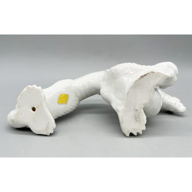 Late 20th Century 1960s Blanc De Chine Style White Porcelain Dragon Figurine — Chinoiserie / Hollywood Regency For Sale - Image 5 of 12