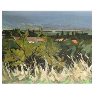 Aymar, Path Through Fields, Oil on Canvas, 1973 For Sale