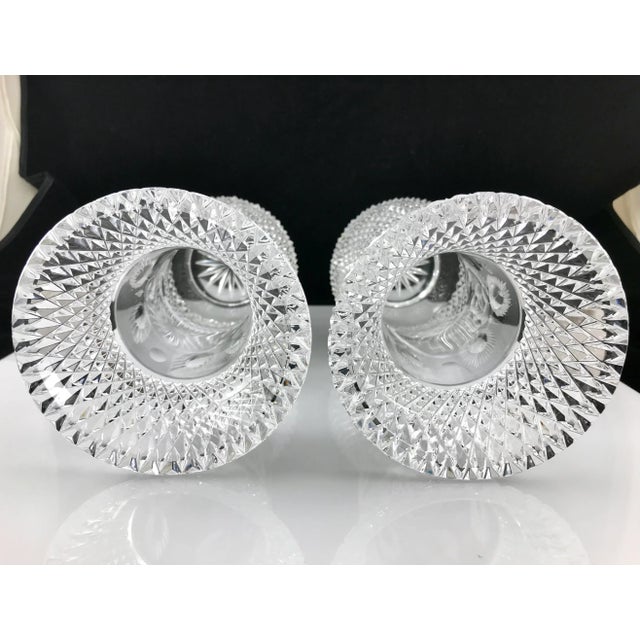 Pair of Antique Pineapple Cut Crystal Vases Chairish