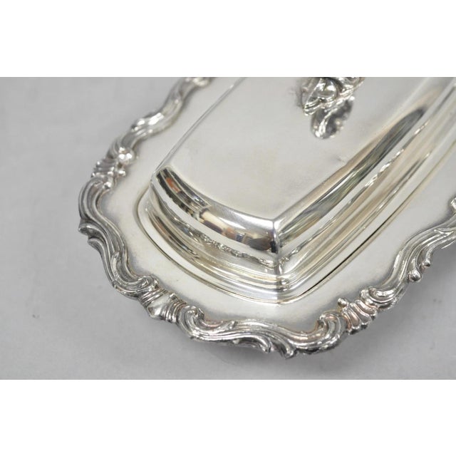 Mid 20th Century Vintage Fb Rogers 1959 Victorian Silver Plated Footed Covered Butter Dish For Sale - Image 5 of 14