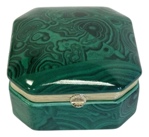 Vintage Frederick Cooper Style Faux Malachite Porcelain Box