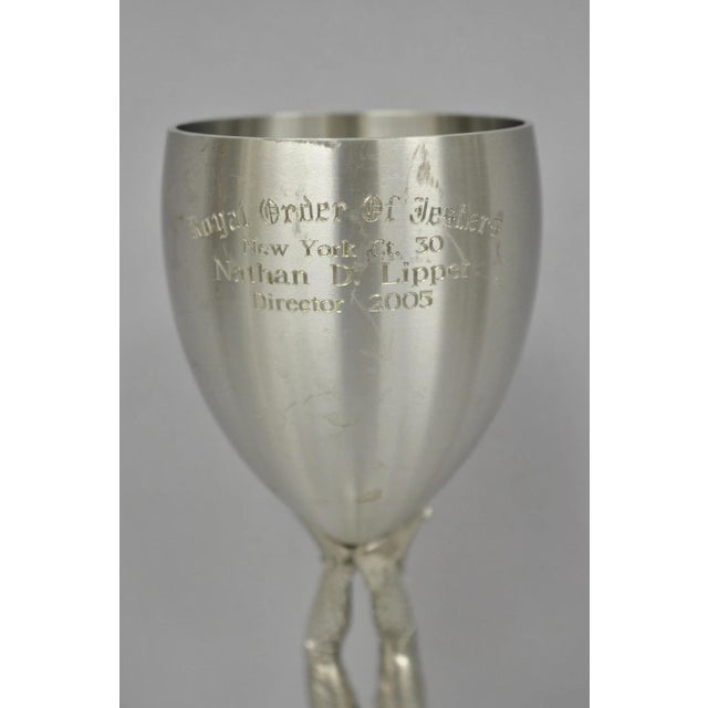 Vintage Royal Order of Jesters Figural Pewter Metal Award Goblet Chalice For Sale In Philadelphia - Image 6 of 17