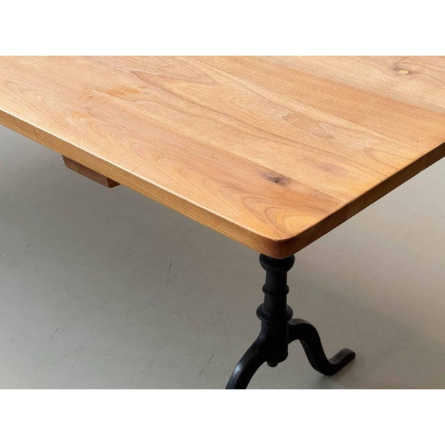 Wood Classic Cherrywood Coffee Table with Cast Iron Legs from Horgenglarus For Sale - Image 7 of 17