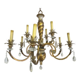 Minka Lighting 9-Light Fine Art Chandelier With Crystal Accents For Sale