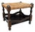 1940s English Country Oak and Rush Footstool For Sale
