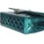 Animal Skin Green Blue Shaded Quilted Patent Medium Classic Double Flap Bag For Sale - Image 7 of 9